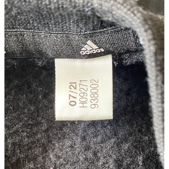 Adidas L sweatshirt mens size Large Lg black white Pullover Top Striped Sleeves - Picture 6 of 7